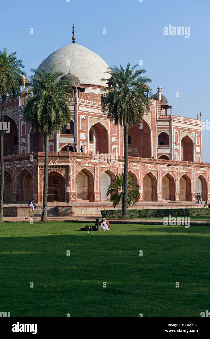 Tombe de Humayun, tombe, monument UNESCO World Heritage Site, New Delhi, Inde du Nord, Inde, Asie Banque D'Images