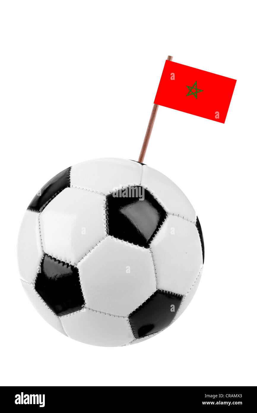 Ballon de soccer ou de football avec un drapeau national Banque D'Images