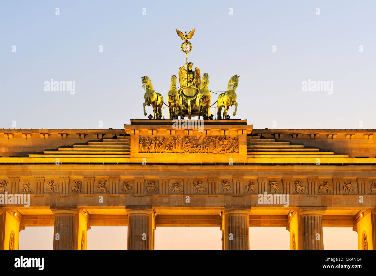 Le quadrige de la porte de Brandebourg à Berlin, Germany, Europe Banque D'Images