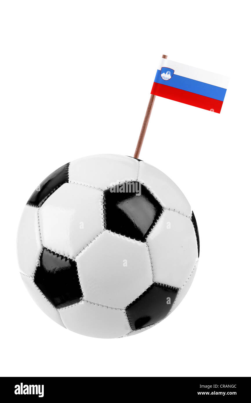 Ballon de soccer ou de football avec un drapeau national Banque D'Images