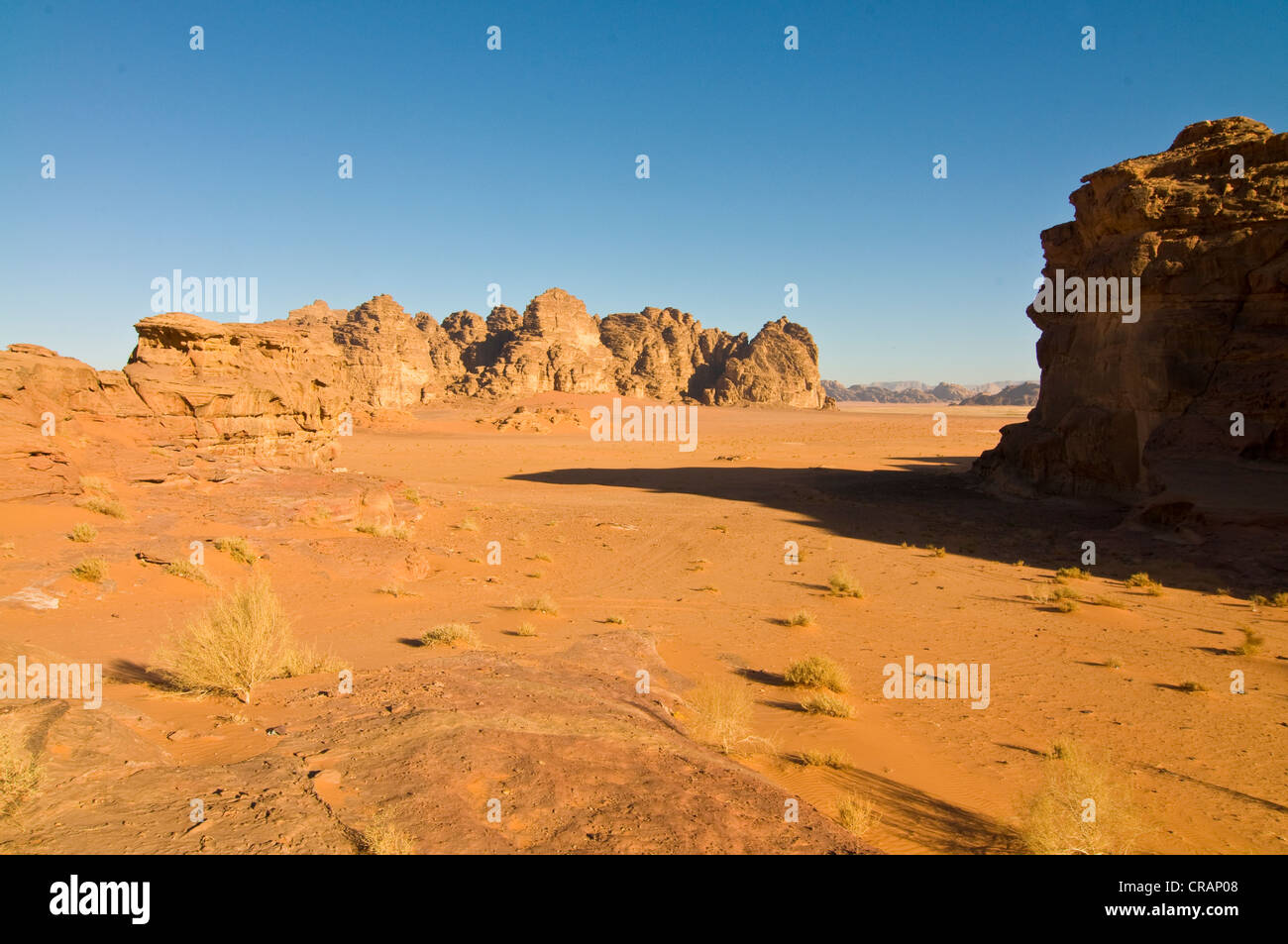 Rochers, désert, Wadi Rum, Jordanie, Moyen-Orient Banque D'Images