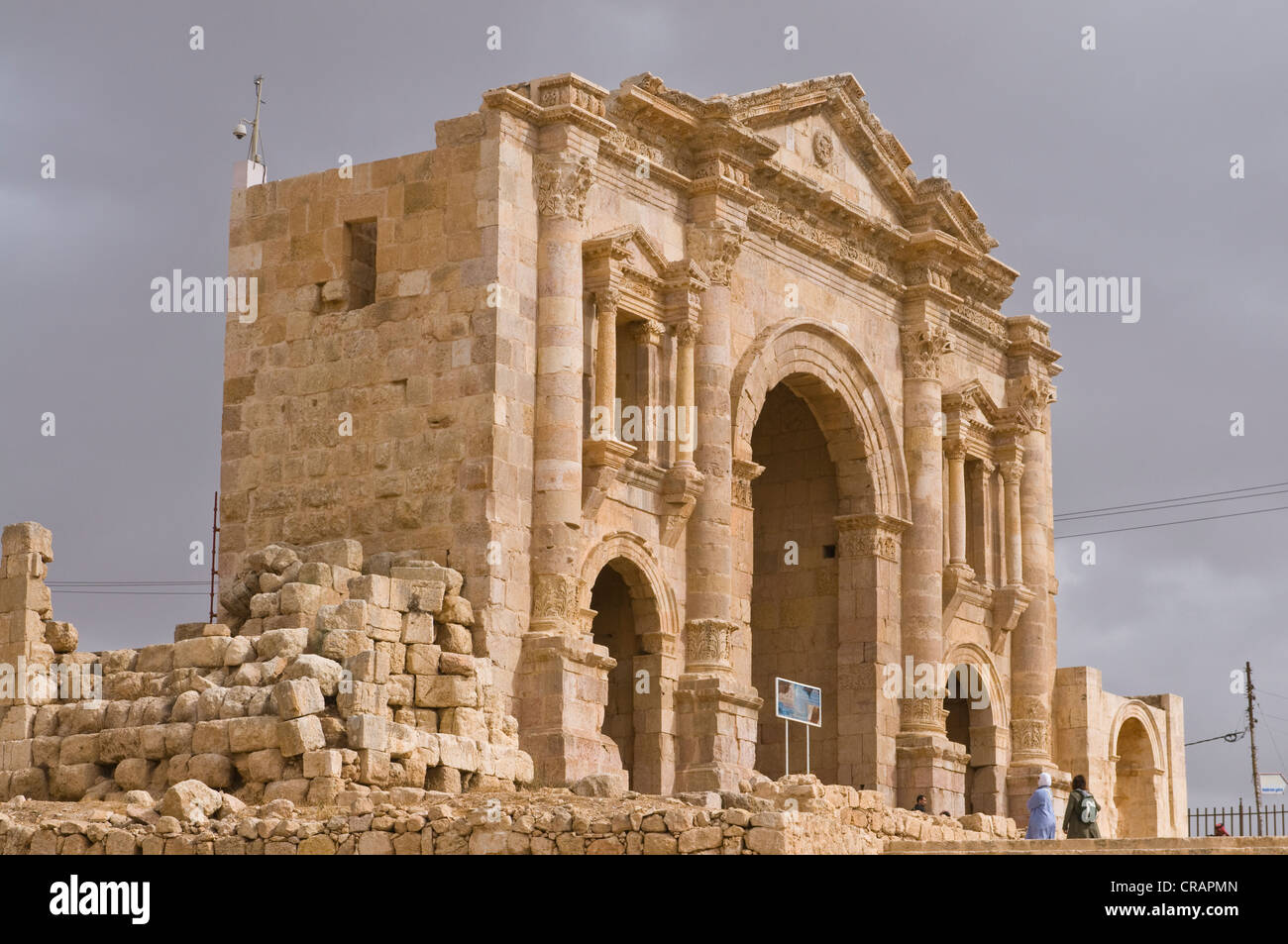 Arch, ruines historiques de Gérasa, Jerash, Jordanie, Moyen-Orient Banque D'Images