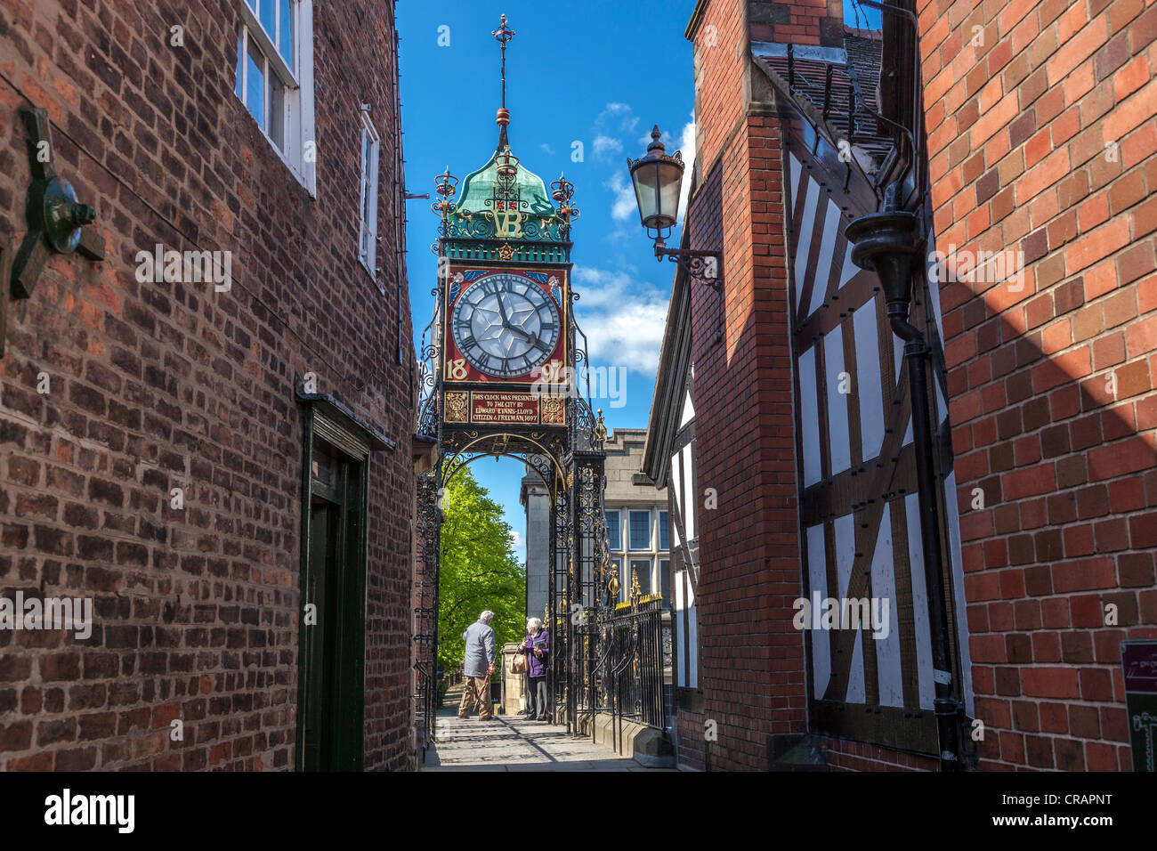 L'Eastgate Clock à Chester se trouve sur le site de l'entrée originale de la forteresse romaine de Deva Victrix Banque D'Images