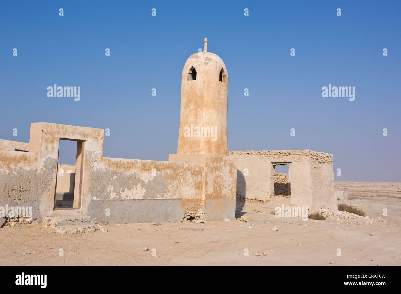 Vieux village abandonné, Qatar, Péninsule Arabique, au Moyen-Orient Banque D'Images