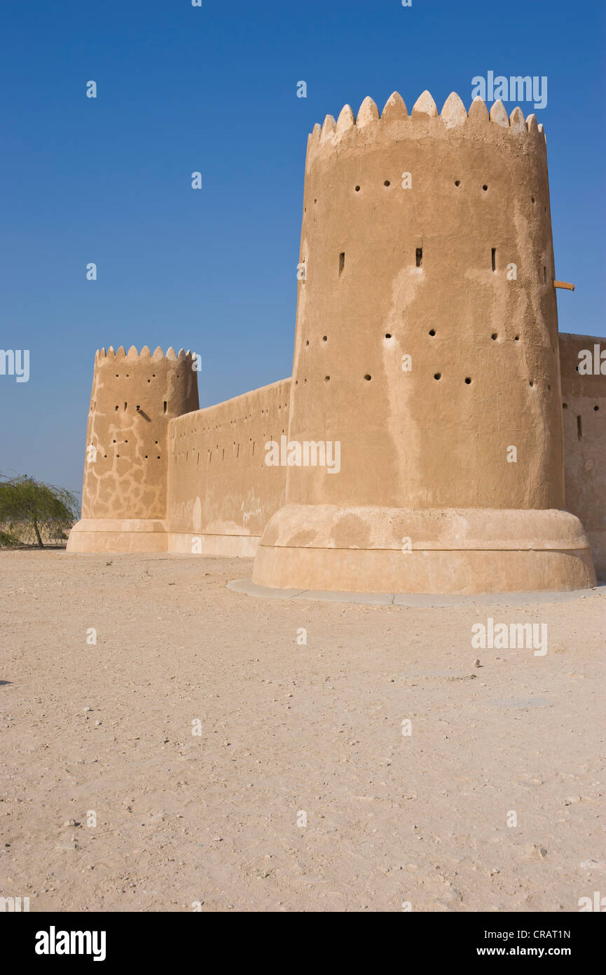 Al Zubara Fort, Qatar, Péninsule Arabique, au Moyen-Orient Banque D'Images