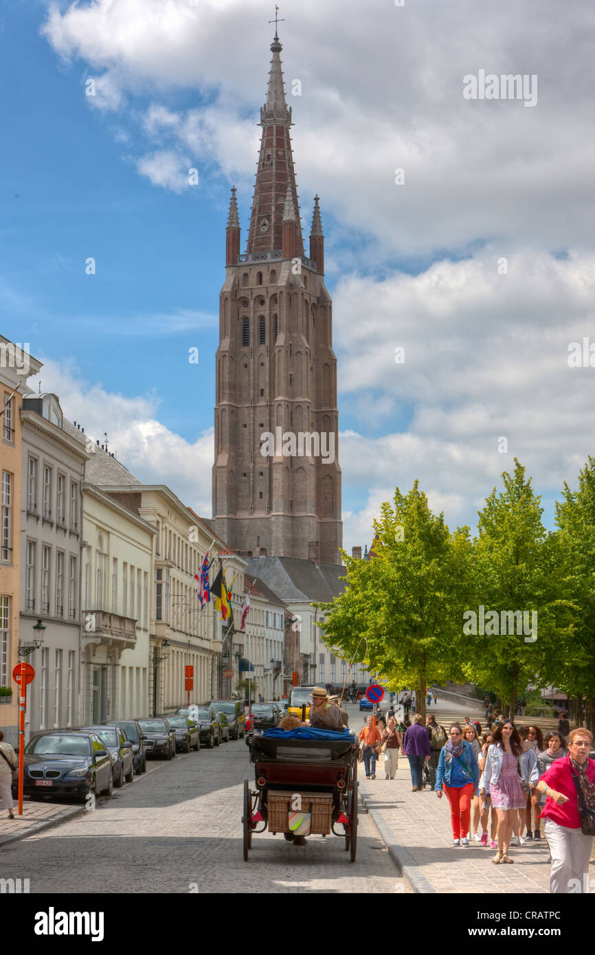 Onze-Lieve-Vrouwekerk, église Notre Dame, le centre historique de Bruges, site du patrimoine mondial de l'Ouest, Flancers, Région Flamande Banque D'Images