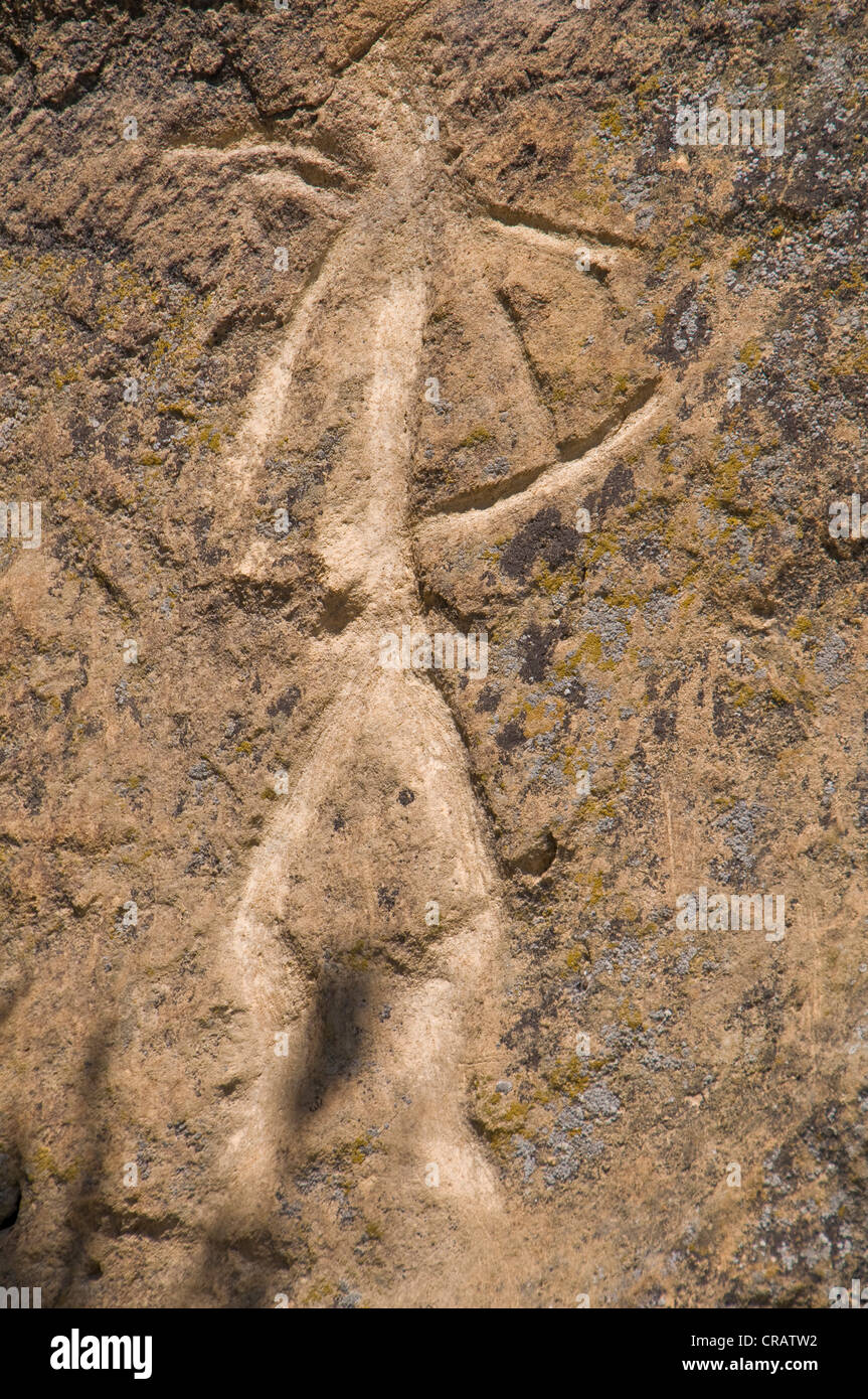 Gobustan Rock, gravure, l'Azerbaïdjan, au Moyen-Orient Banque D'Images