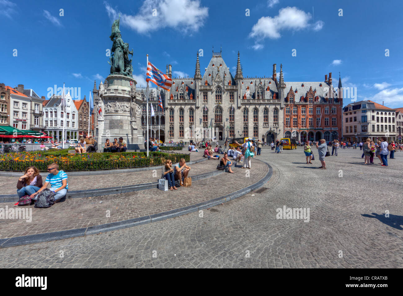 Provinciaal Hof, Cour provinciale, Grand-Place, centre historique de Bruges, site du patrimoine mondial de l'UNESCO, Flandre occidentale Banque D'Images