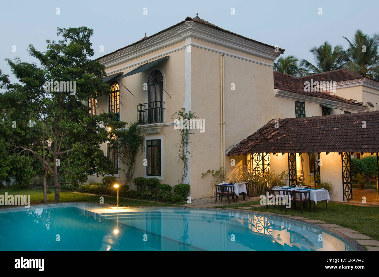 Piscine, Heritage Hotel Siolim House, Siolim, Goa, Inde du Sud, Inde, Asie Banque D'Images