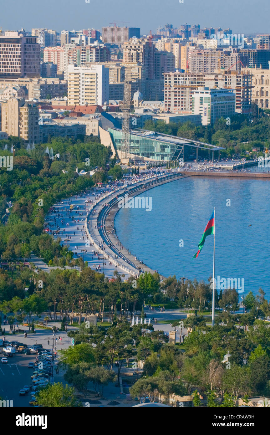 Vue de la côte de la baie de Bakou, Bakou, Azerbaïdjan, Moyen-Orient Banque D'Images