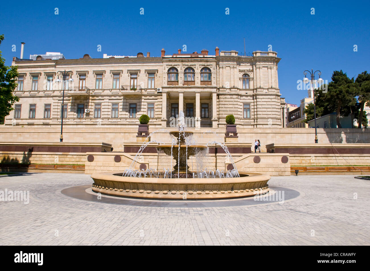 La place de la fontaine, Bakou, Azerbaïdjan, Caucase, Moyen-Orient Banque D'Images