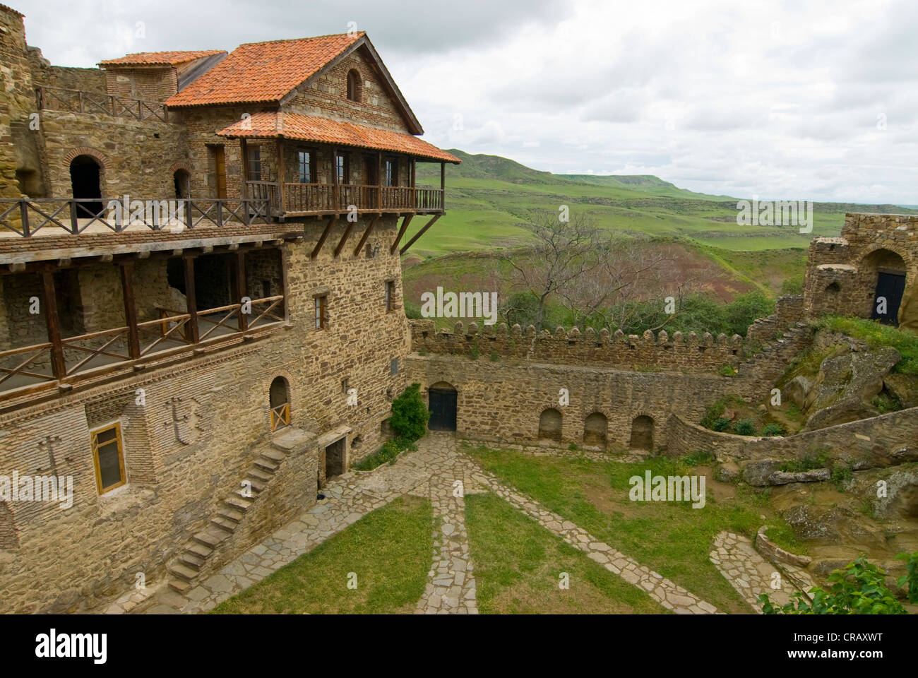 Davit Gareja monastère forteresse, Kakhétie, Géorgie, Caucase, Moyen-Orient Banque D'Images