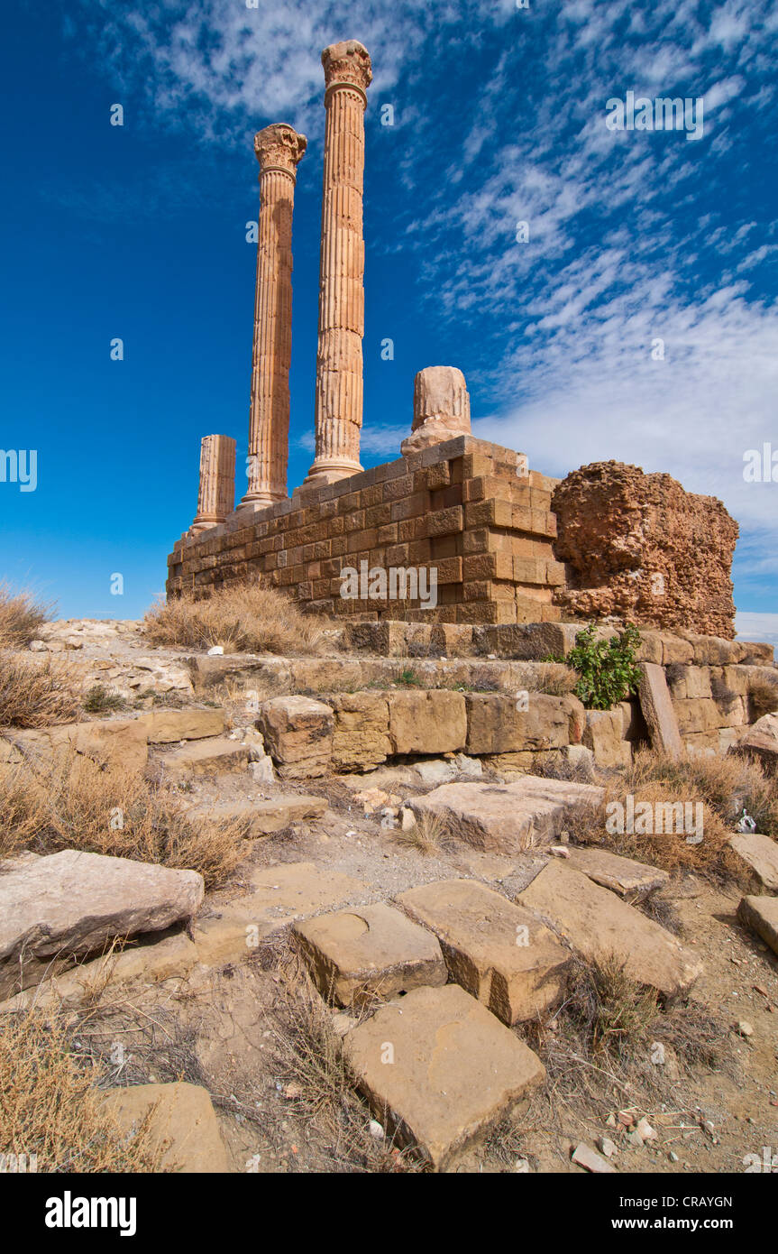 Les ruines romaines de Timgad, Site du patrimoine mondial de l'UNESCO, l'Algérie, l'Afrique Banque D'Images