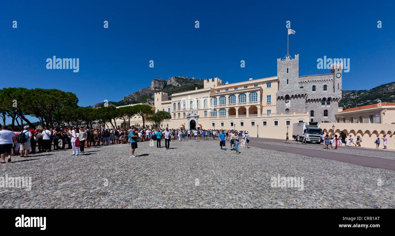 Palais Princier de Monaco, Palais Princier de Monaco, place du palais, Monte Carlo, Principauté de Monaco, Cote d'Azur Banque D'Images