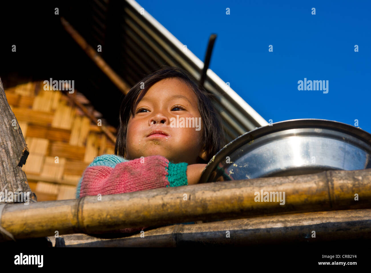 Jeune fille de l'ethnie Apatani, de l'Arunachal Pradesh, au nord-est de l'Inde, l'Inde, l'Asie Banque D'Images