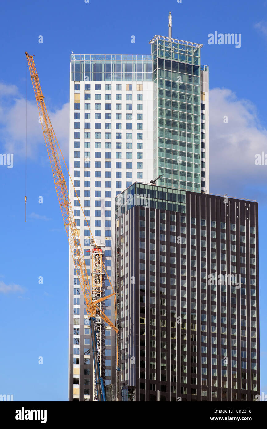 Logement neuf immeubles de grande hauteur, Kop van Zuid, Rotterdam, Hollande, Pays-Bas, Europe Banque D'Images