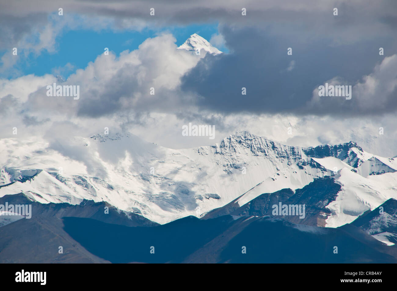 Vue sur le mont Everest et l'Himalaya, au Tibet, en Asie Banque D'Images
