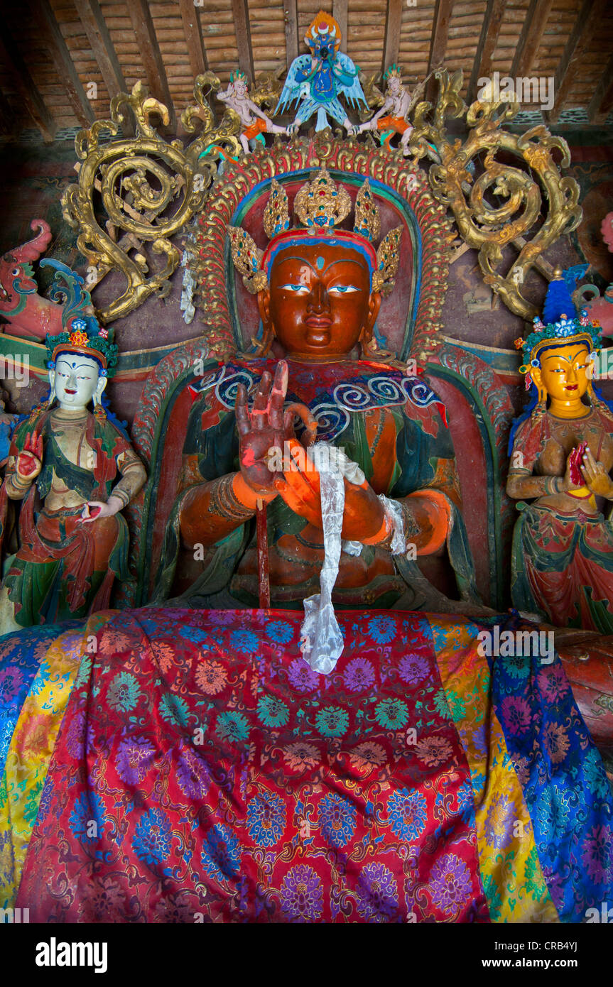 Bouddha dans le stupa de Kumbum dans le monastère de Gyantse, Tibet, Asie Banque D'Images