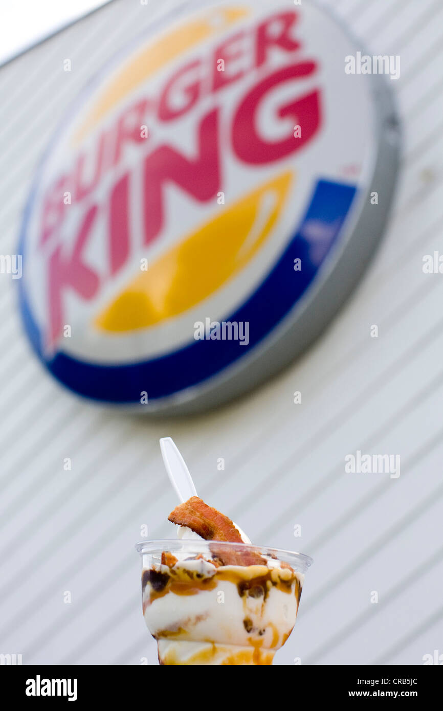 Un Burger King bacon sundae. Banque D'Images