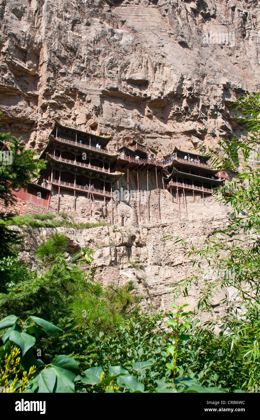 Le monastère suspendu Xuankong Si, à Datong, Shanxi, China, Asia Banque D'Images