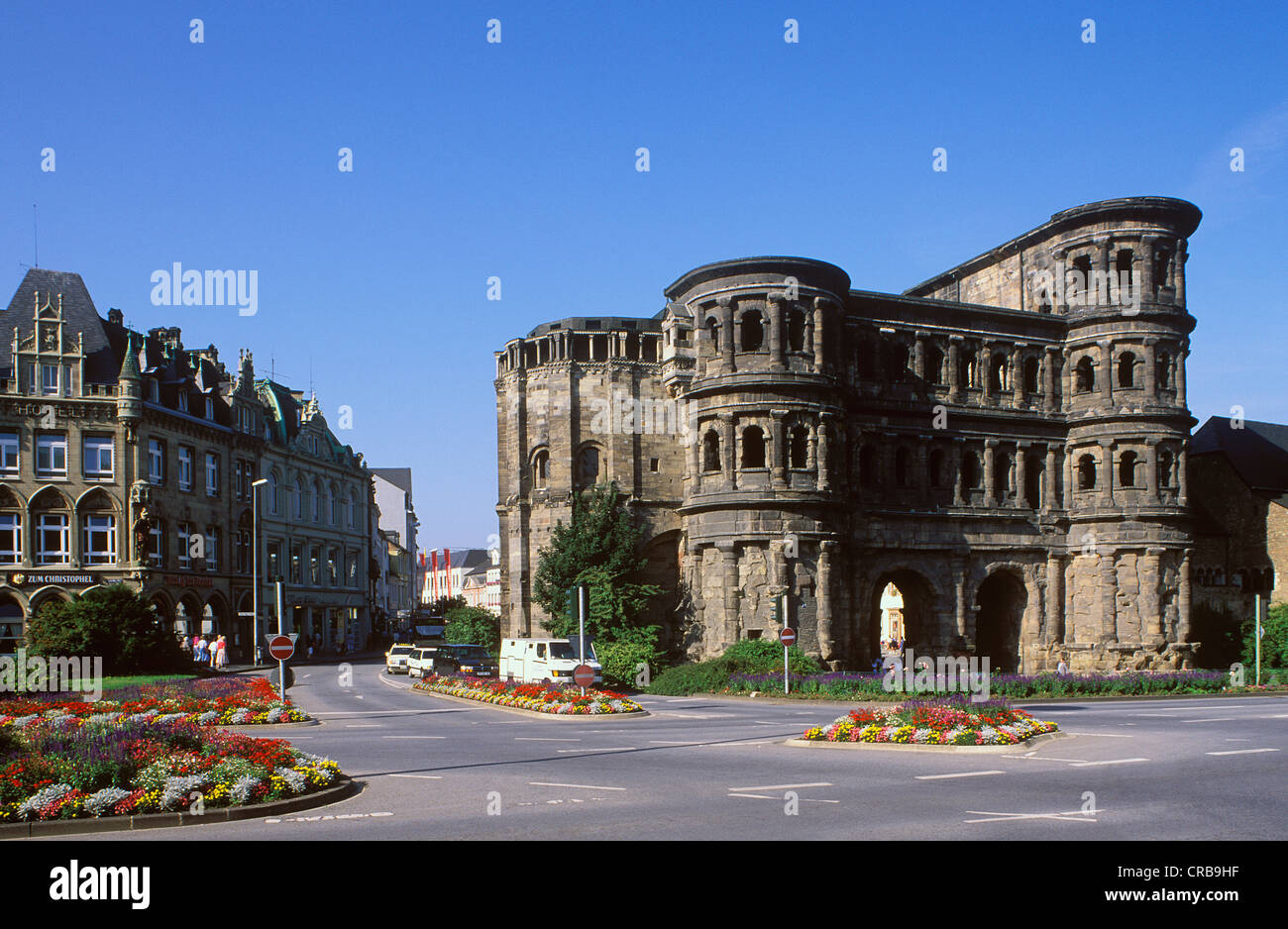 Porta Nigra de Trèves, Moselle, Rhénanie-Palatinat, Allemagne, Europe Banque D'Images