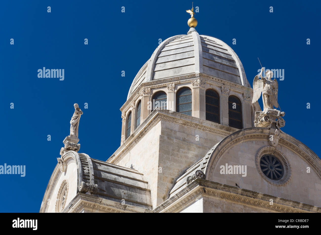 Dôme de Sveti Jakov Cathédrale, Cathédrale de Saint James, aeibenik Cathédrale, place de la Cathédrale, Sibenik, Dalmatie, Croatie, Europe Banque D'Images