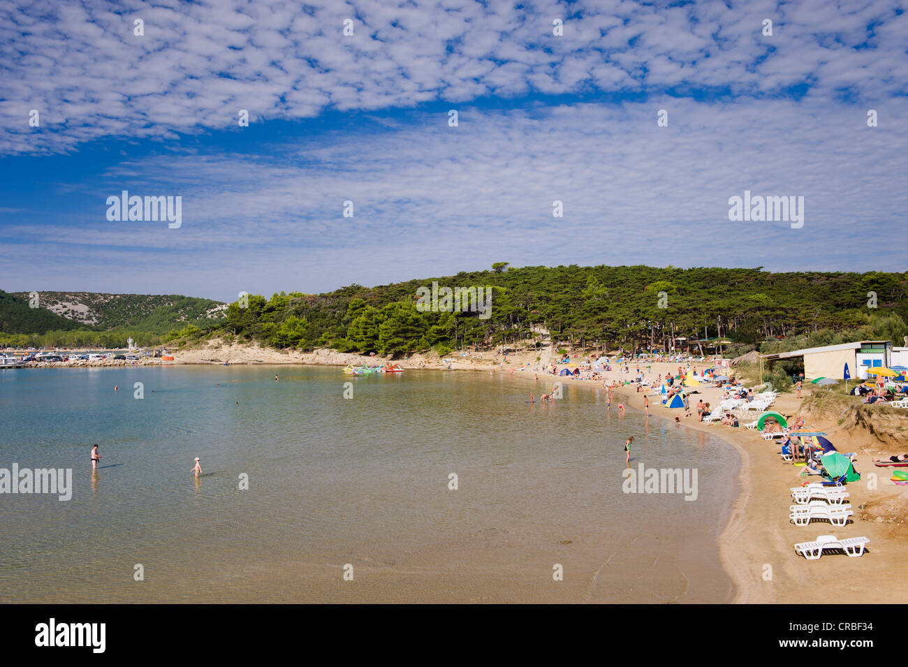 Paradise beach, San Marin, l'île de Rab, golfe de Kvarner, Croatie, Europe Banque D'Images