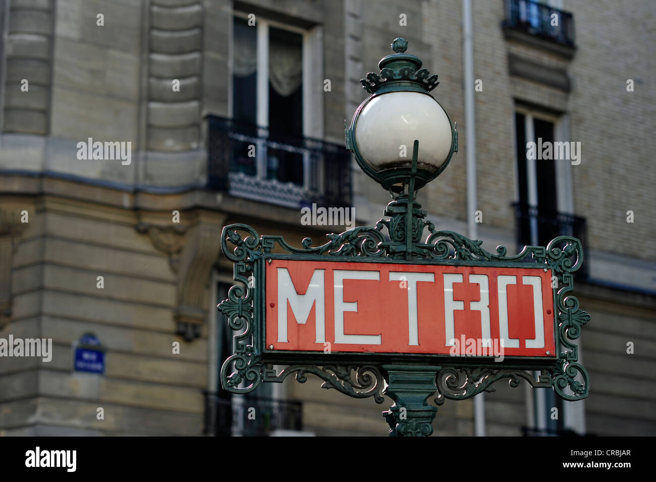 Signe historique pour la station de métro, de la Cité, Art Nouveau, Paris, France, Europe Banque D'Images