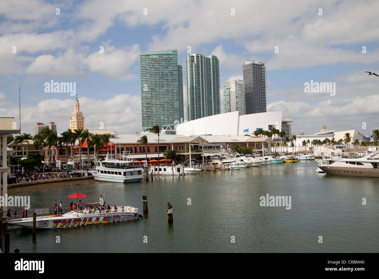 Marina au Bayside Marketplace, le centre-ville de Miami, Floride, USA Banque D'Images