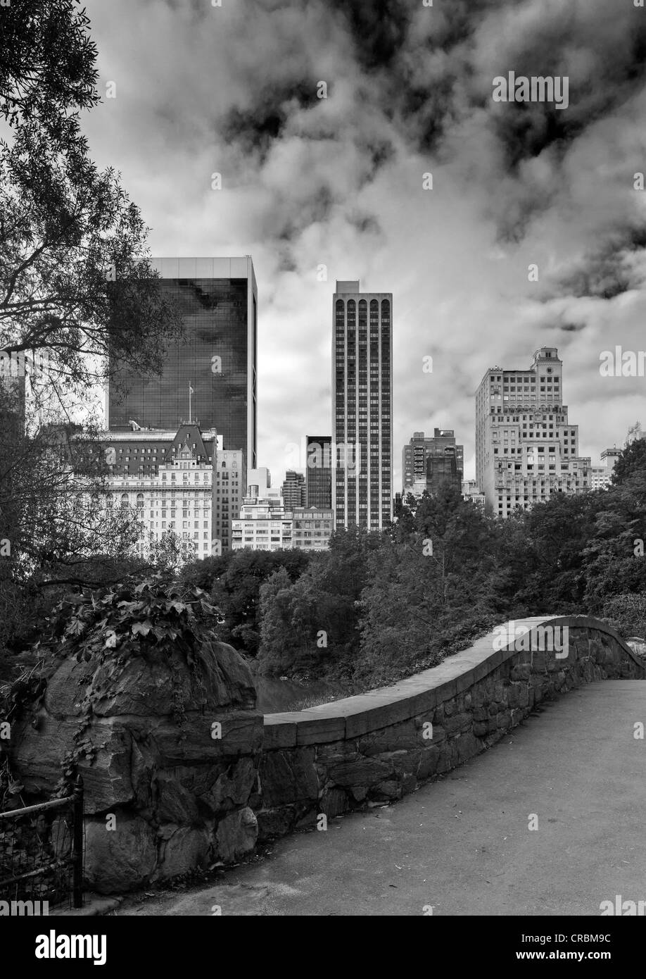 Central Park, New York City Gapstow bridge tôt le matin Banque D'Images