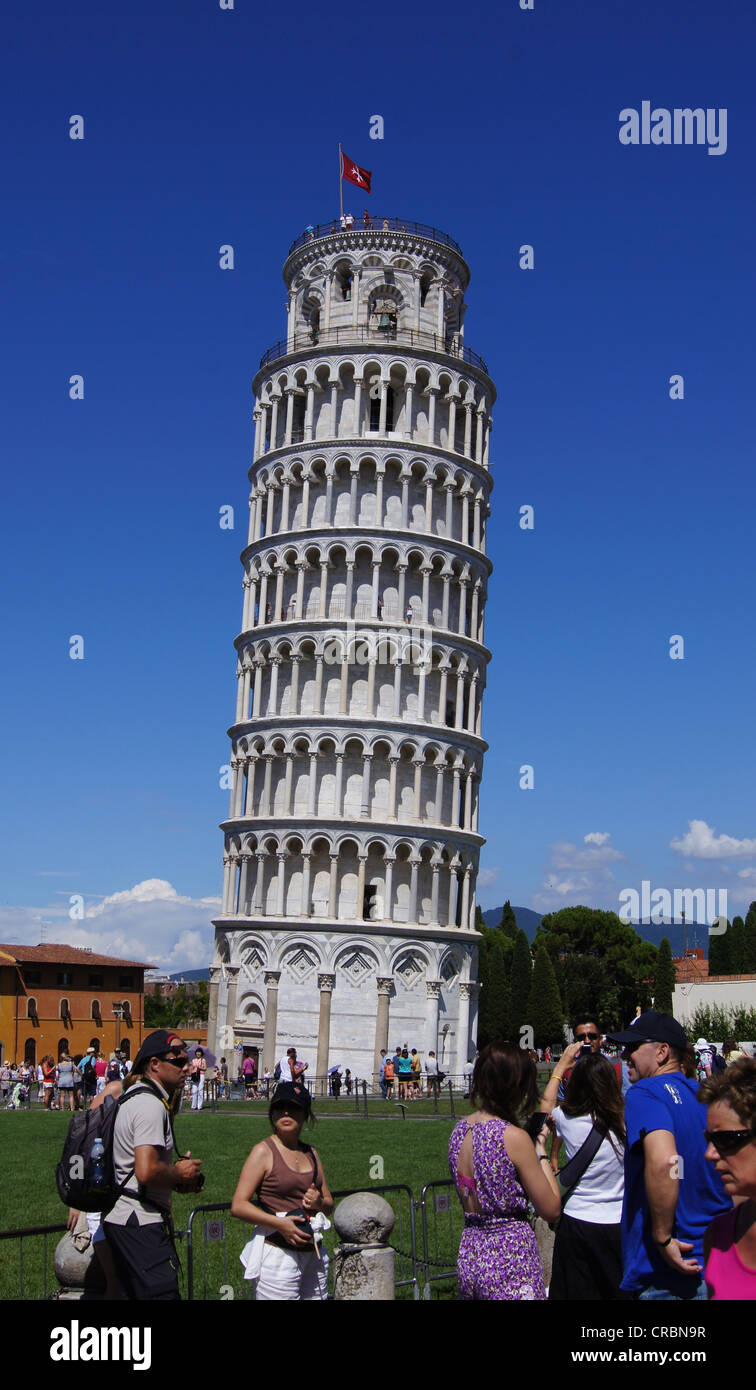 La tour penchée de Pise, Toscane, Italie Banque D'Images
