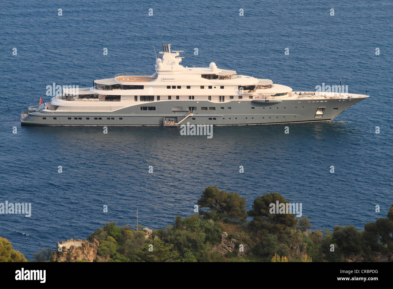 Yacht à moteur, Radiant, construit par AQUANAUT YACHTS, longueur totale, 110 mètres, construit en 2009, appartenant à la famille Al Futtaim Banque D'Images