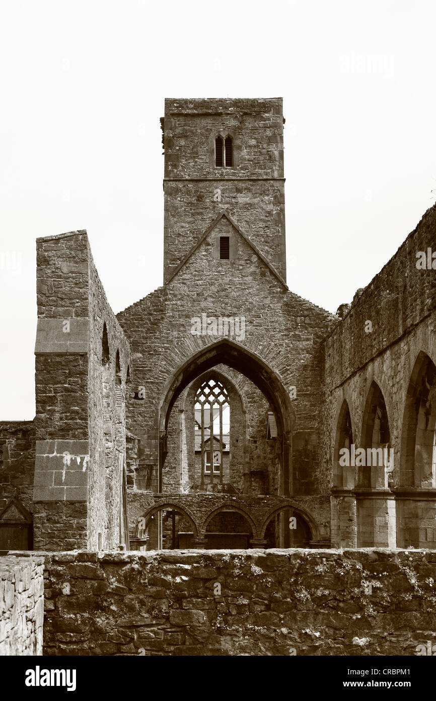 L'église du monastère de l'abbaye de Sligo, Sligo, Comté de Sligo, Connacht, Irlande, Europe Banque D'Images