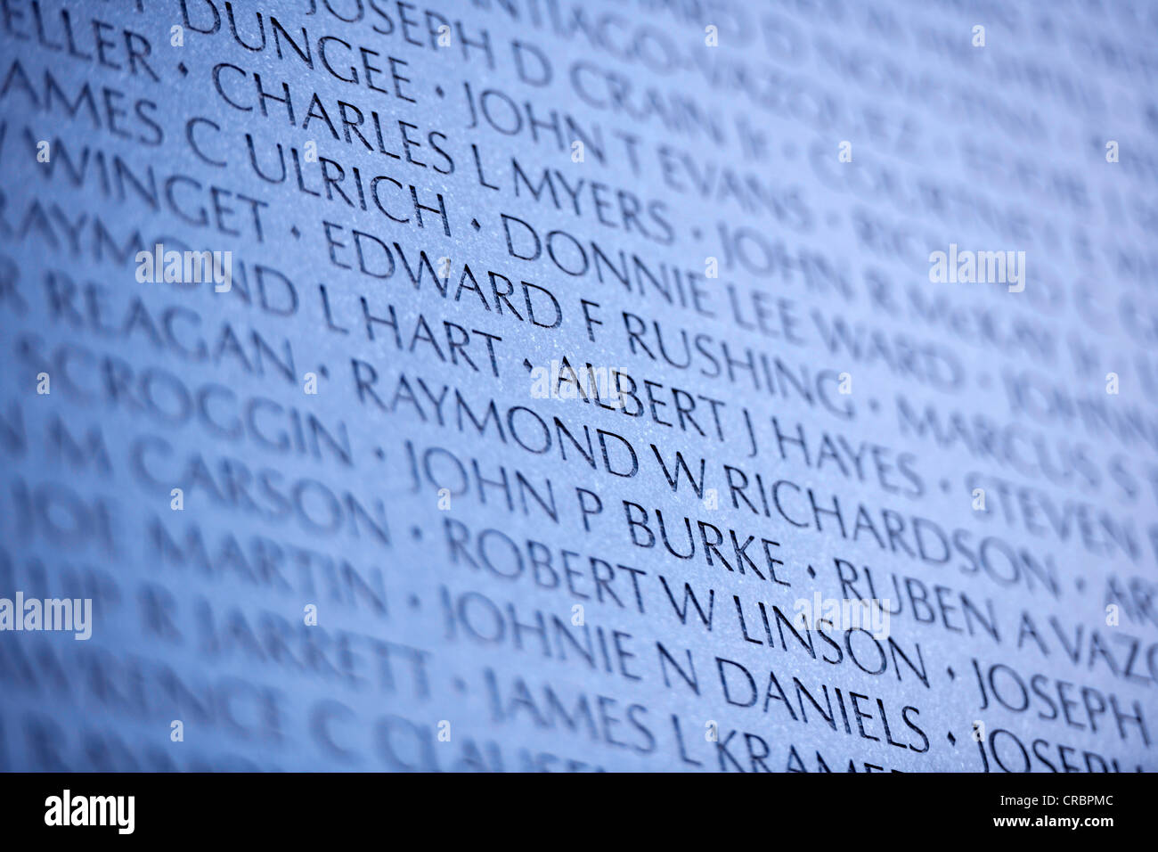 Vietnam Veterans Memorial Wall, national memorial avec les noms des soldats américains tombés lors de la guerre du Vietnam, Washington DC Banque D'Images