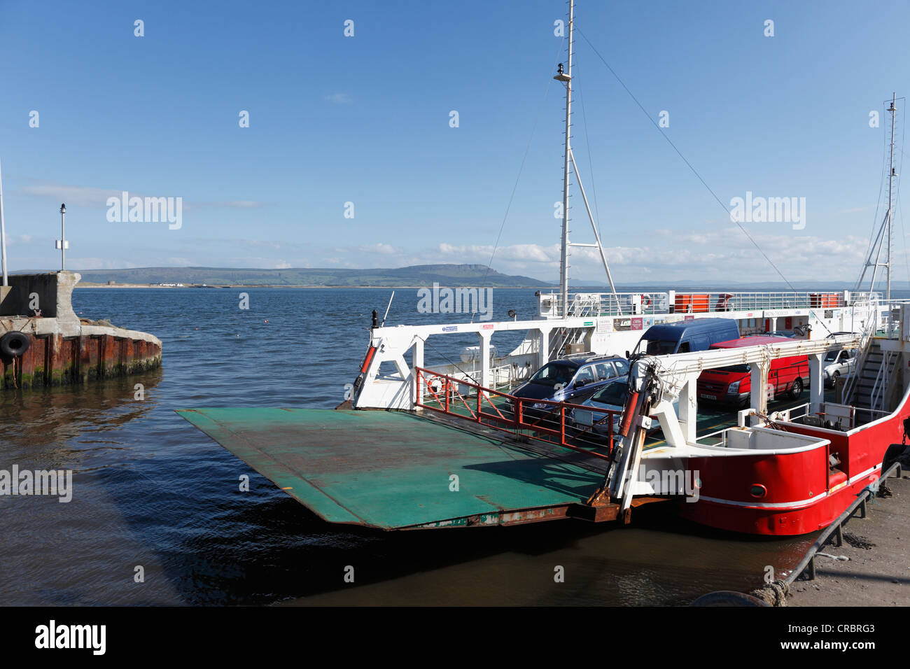 Car-ferry de l'Irlande du Nord à Greencastle, péninsule d'Inishowen, County , Ireland, British Isles, Europe, PublicGround Banque D'Images