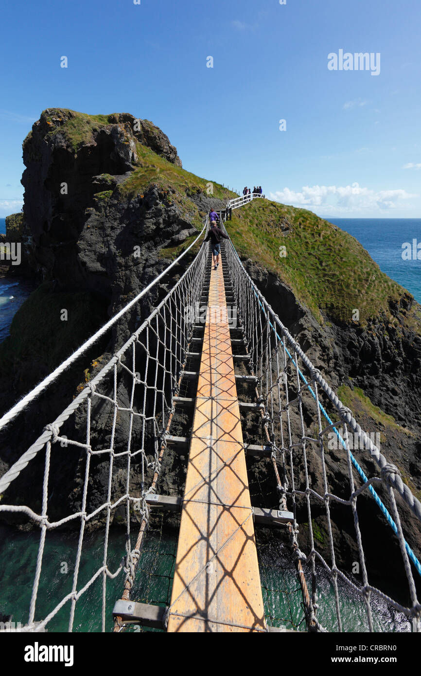 Carrick-a-Reed Pont de corde, comté d'Antrim, en Irlande du Nord, Royaume-Uni, Europe Banque D'Images