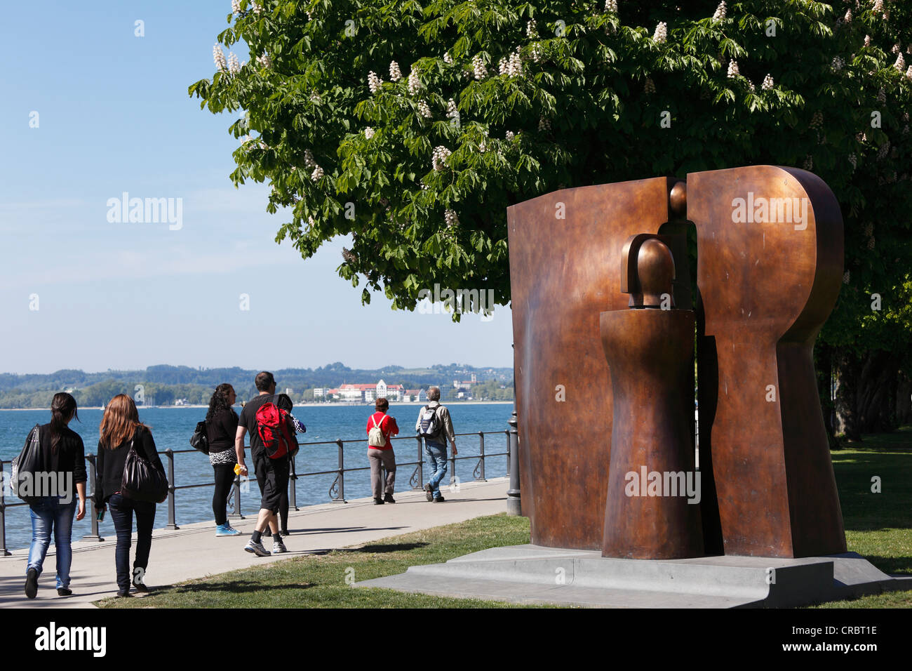 Sculpture en bronze, un hommage ou Brigantium hommage à Brigantium par Herbert Albrecht, 2010, promenade sur le lac de Constance, Banque D'Images