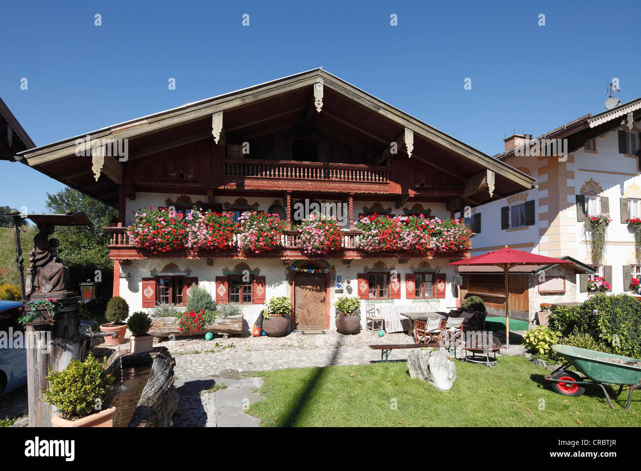 Ferme dans Toerwang, Samerberg, Chiemgau, Haute-Bavière, Bavière, Allemagne, Europe, PublicGround Banque D'Images