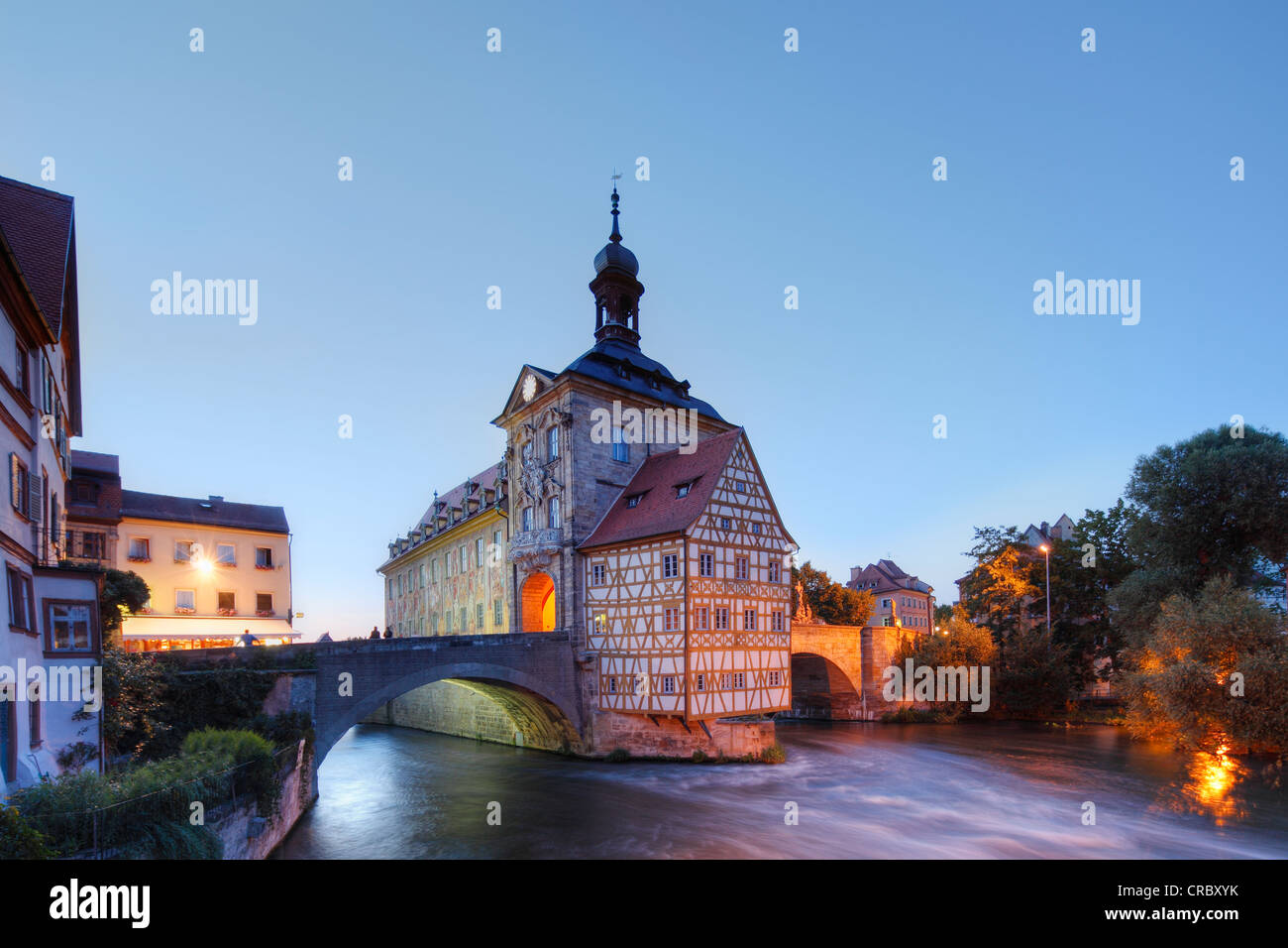 Old Town Hall, Regnitz, Bamberg, Haute-Franconie, Franconia, Bavaria, Germany, Europe, PublicGround Banque D'Images