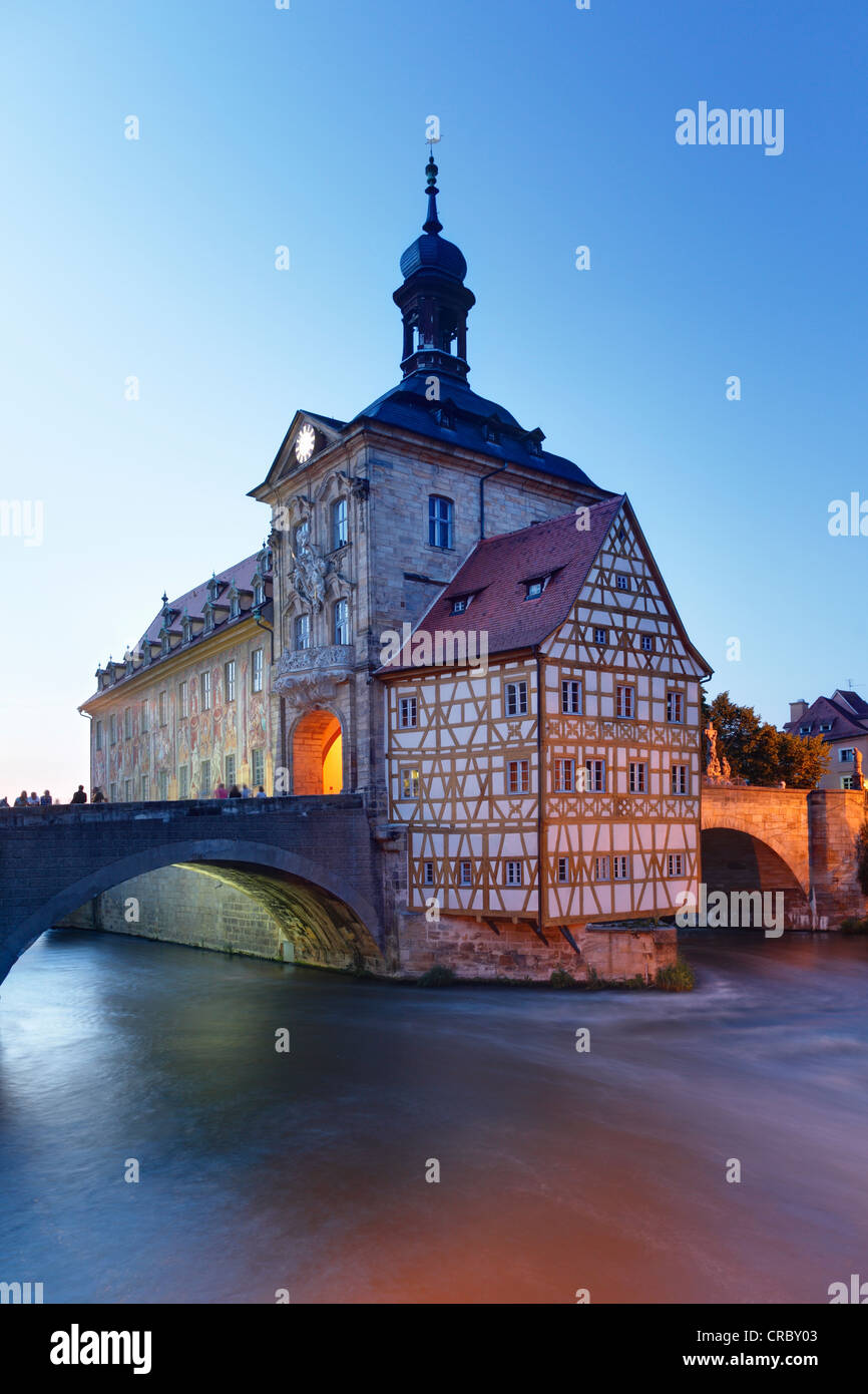 Old Town Hall, Regnitz, Bamberg, Haute-Franconie, Franconia, Bavaria, Germany, Europe, PublicGround Banque D'Images