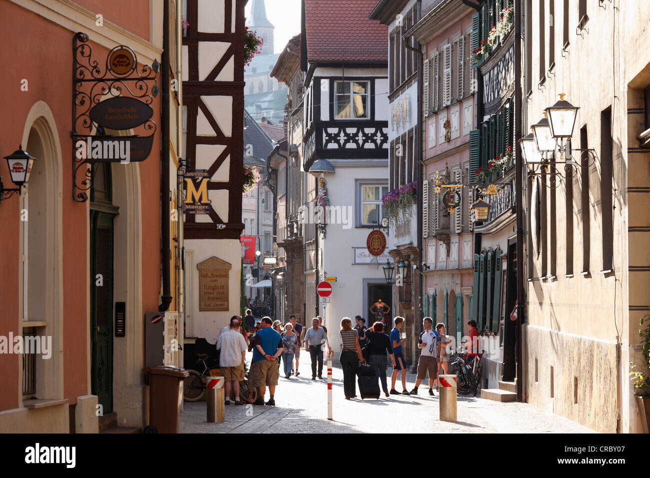Obere Sandstrasse, une rue à Bamberg, Haute-Franconie, Franconia, Bavaria, Germany, Europe, PublicGround Banque D'Images