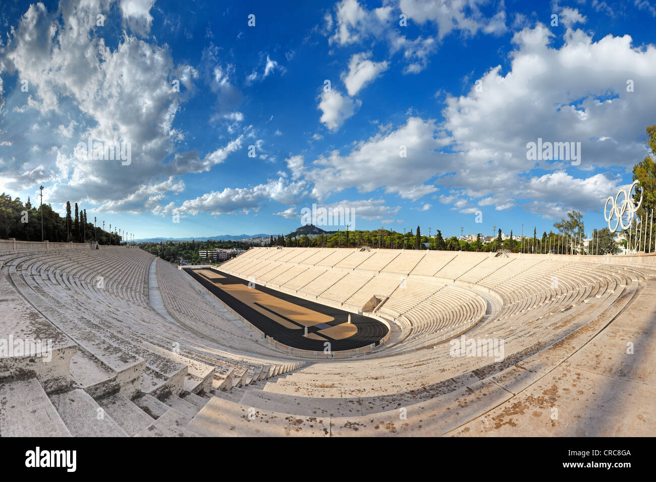 Stade Panathénaïque (329 B.C.) à Athènes, a accueilli les premiers Jeux Olympiques modernes en Grèce. Banque D'Images