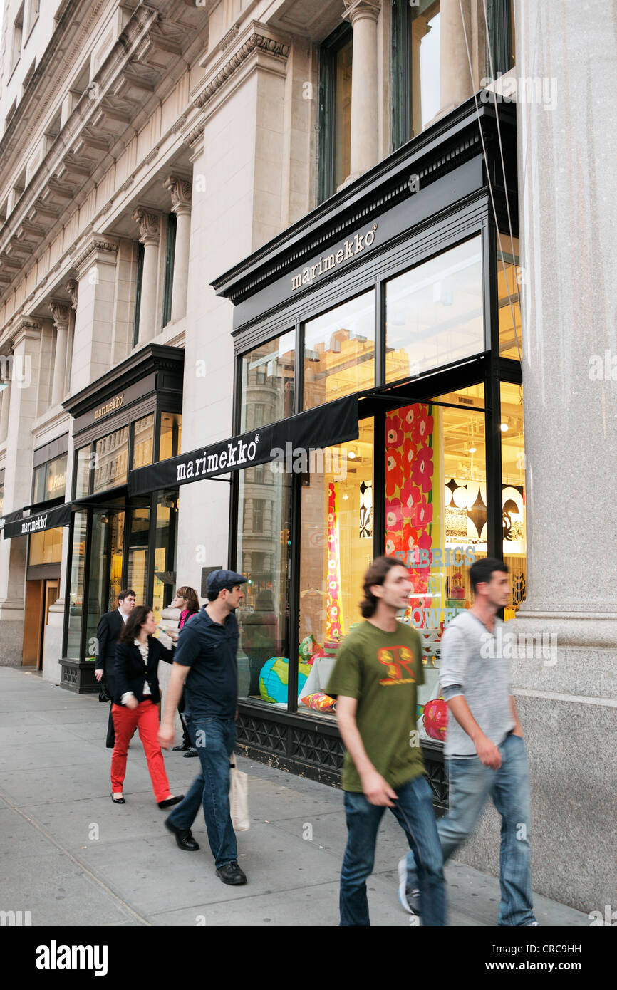 La VILLE DE NEW YORK, USA - Le 13 juin : Boutique designer Marimekko sur quartier Flatiron, Manhattan. 13 juin 2012 à New York City, USA Banque D'Images