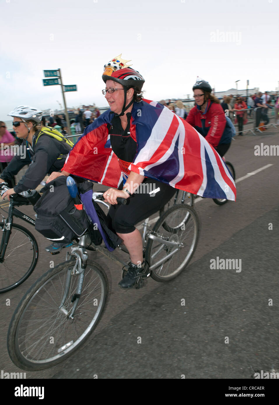 À la fin de la balade en vélo Londres à Brighton Banque D'Images