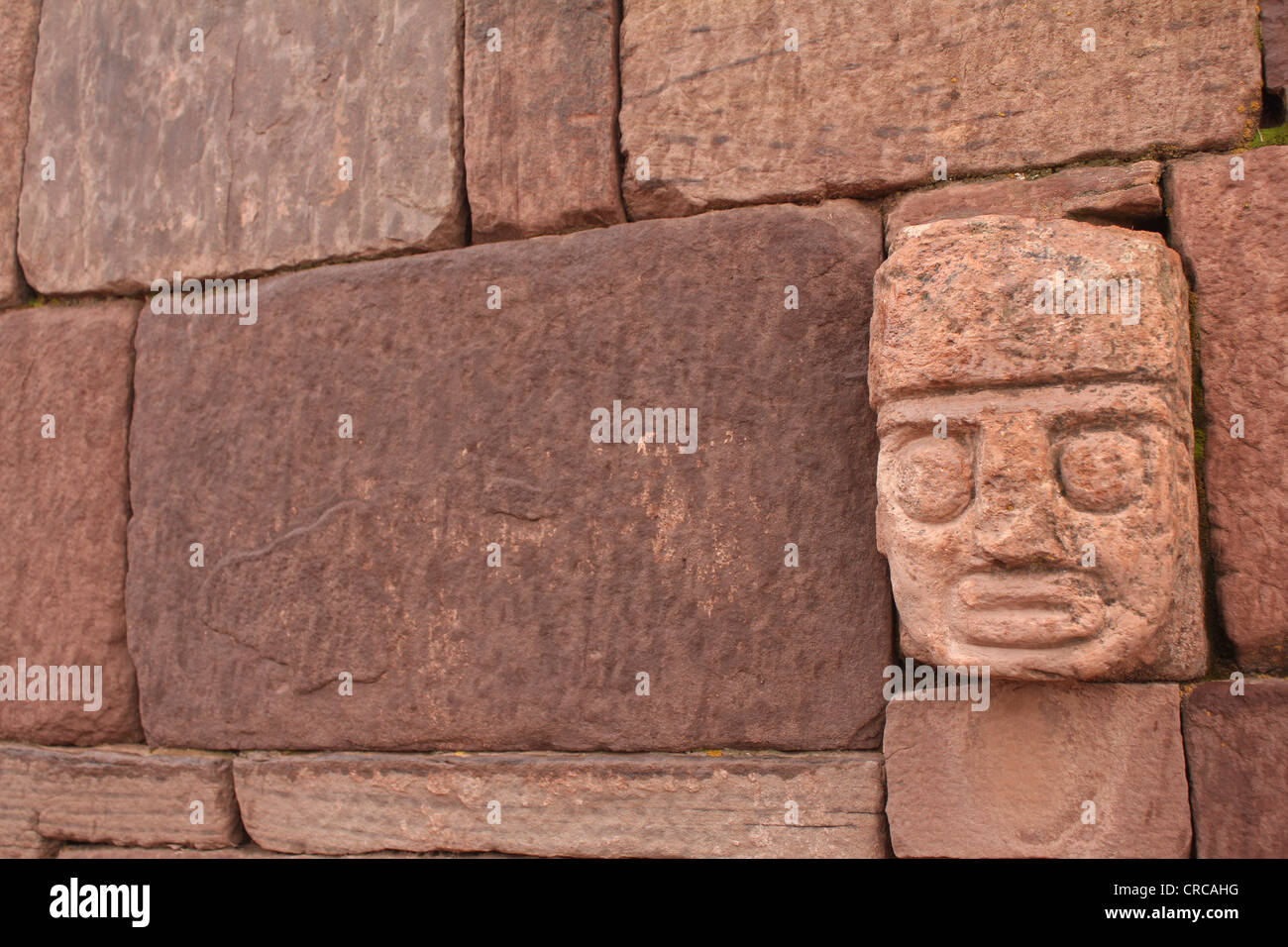 En Maçonnerie, la Bolivie Tiwanaku Banque D'Images