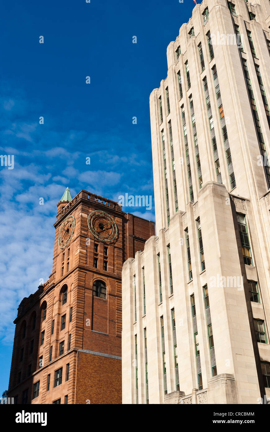 New York Life Insurance Building et l'édifice Aldred, Montréal, QC, Canada. Banque D'Images