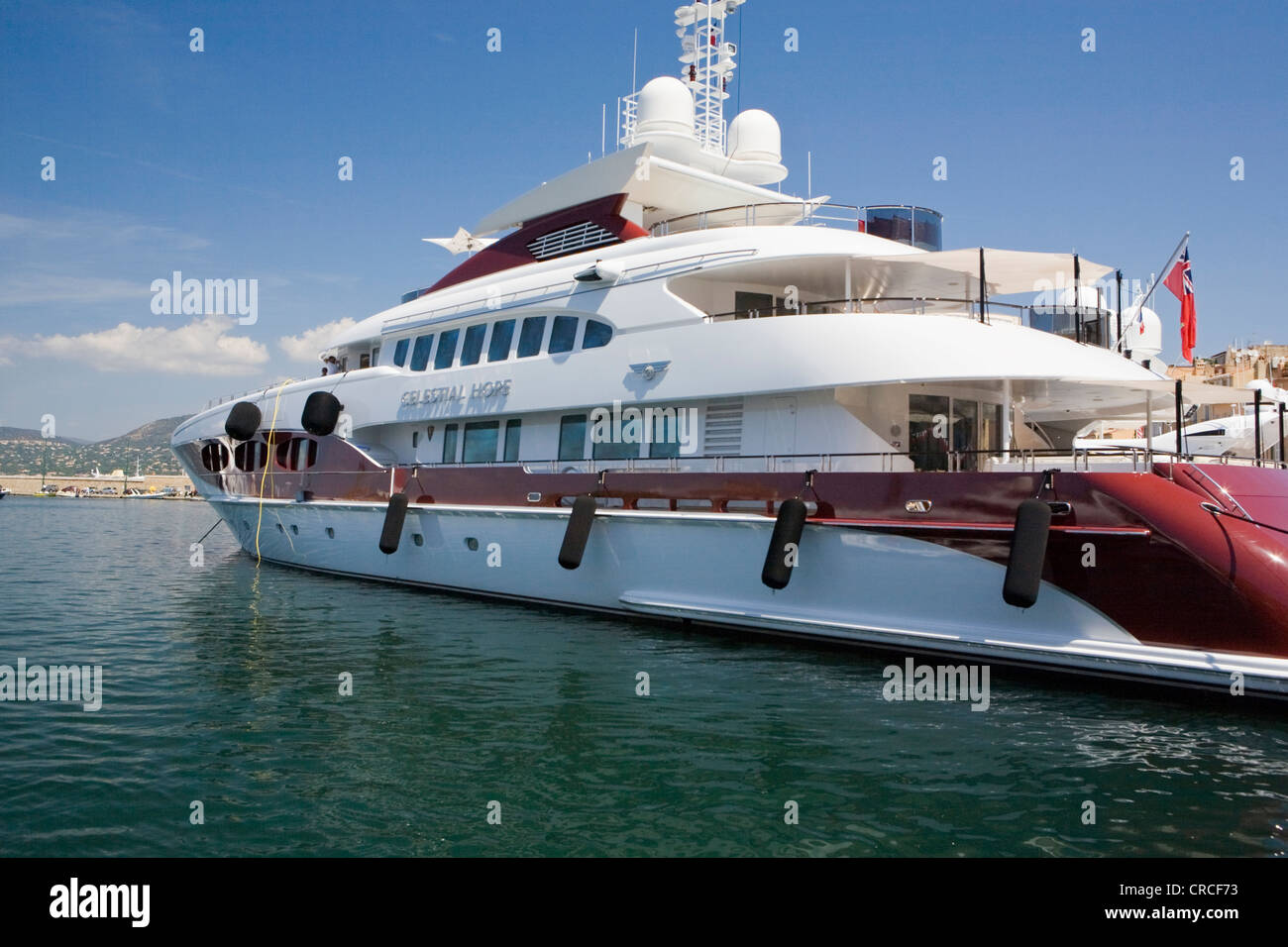 St Tropez, Côte d'Azur, France, yachts de luxe Banque D'Images