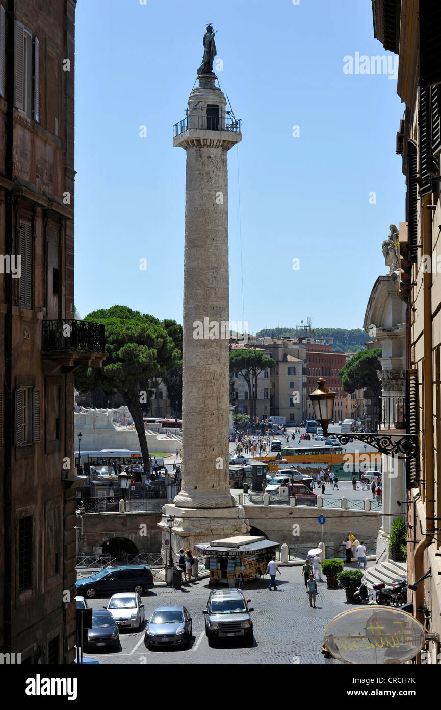 Dans la colonne de Trajan Forum de Trajan, Via dei Fori Imperiali, Rome, Latium, Italie, Europe Banque D'Images