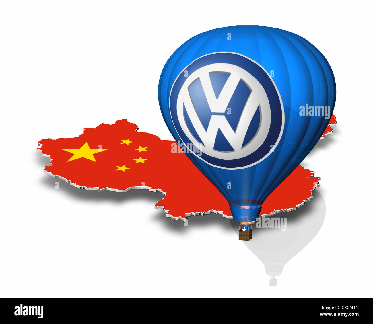 Aperçu de la Chine, montgolfière, logo de Volkswagen Banque D'Images
