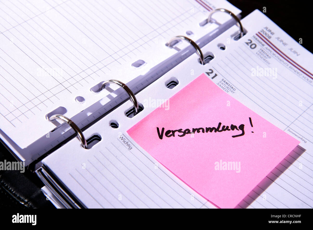 Carnet de rendez-vous 'réunion', Allemagne Banque D'Images